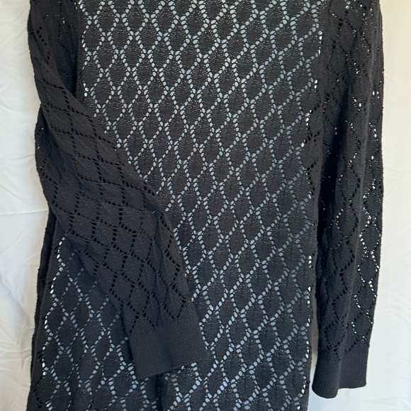 Lane Bryant plus size Lacy Cardigan. Black. Size 22/24. Open Front. Long Sleeve. - Picture 4 of 9